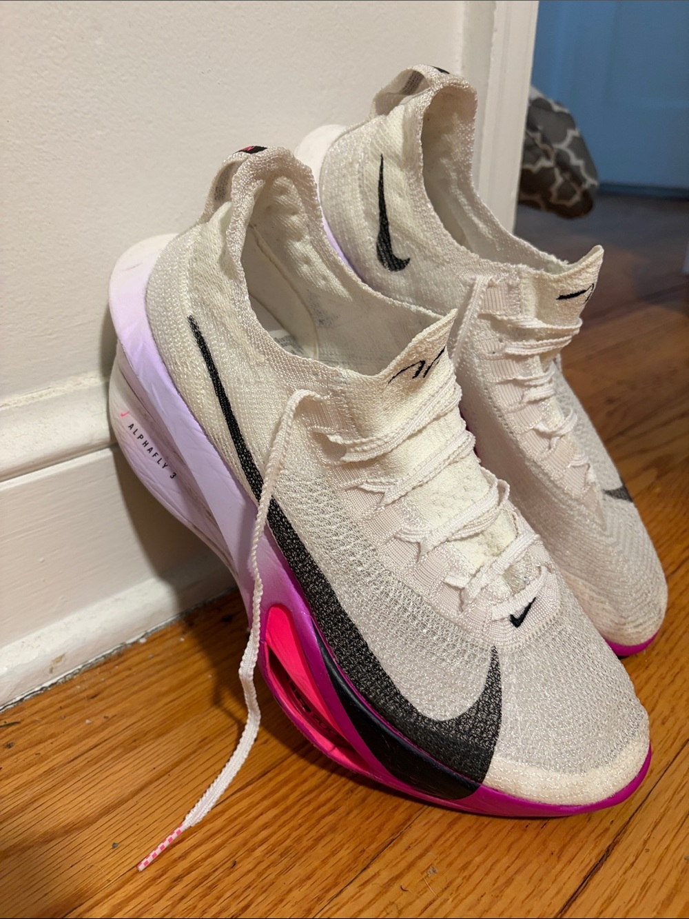 Nike Men’s Alphafly 3 White Black Pink Running Shoes